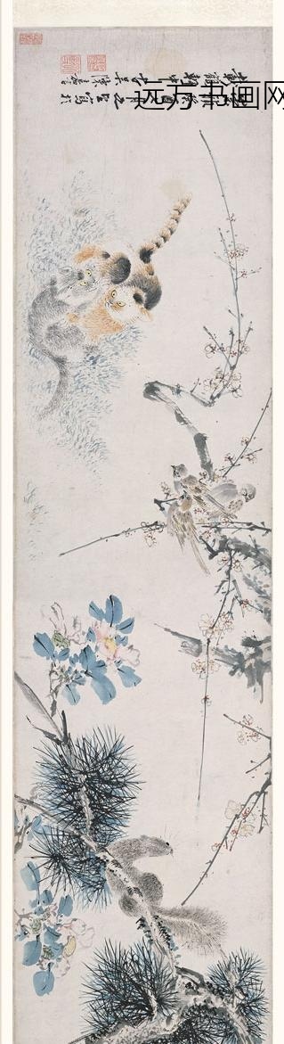 陈嘉言_花卉鸟兽图卷_
