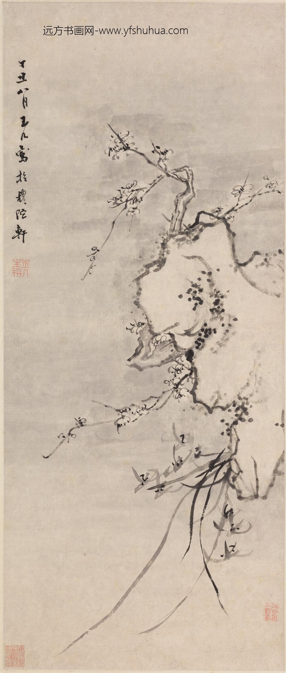 陈撰_兰石梅花图轴