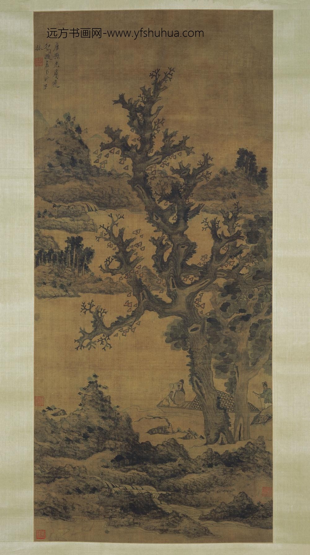 陈洪绶_溪山放棹图轴