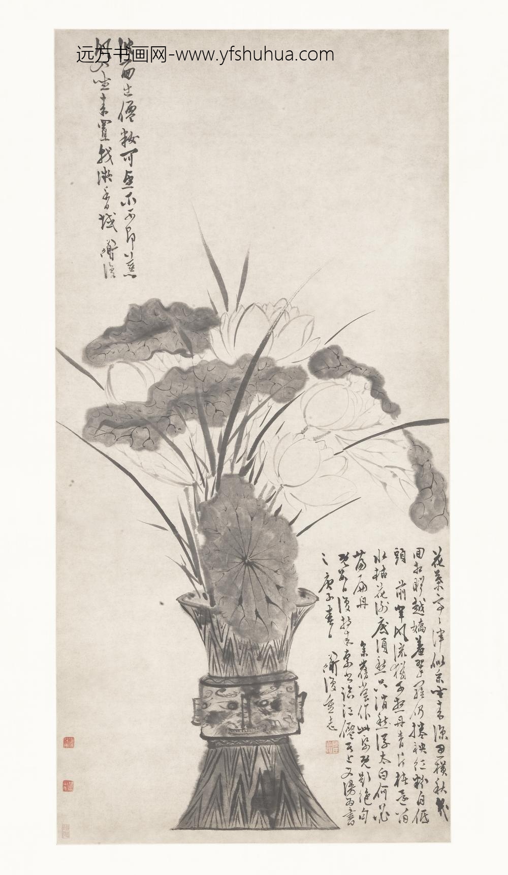 陈淳（道复）_商尊白莲图轴