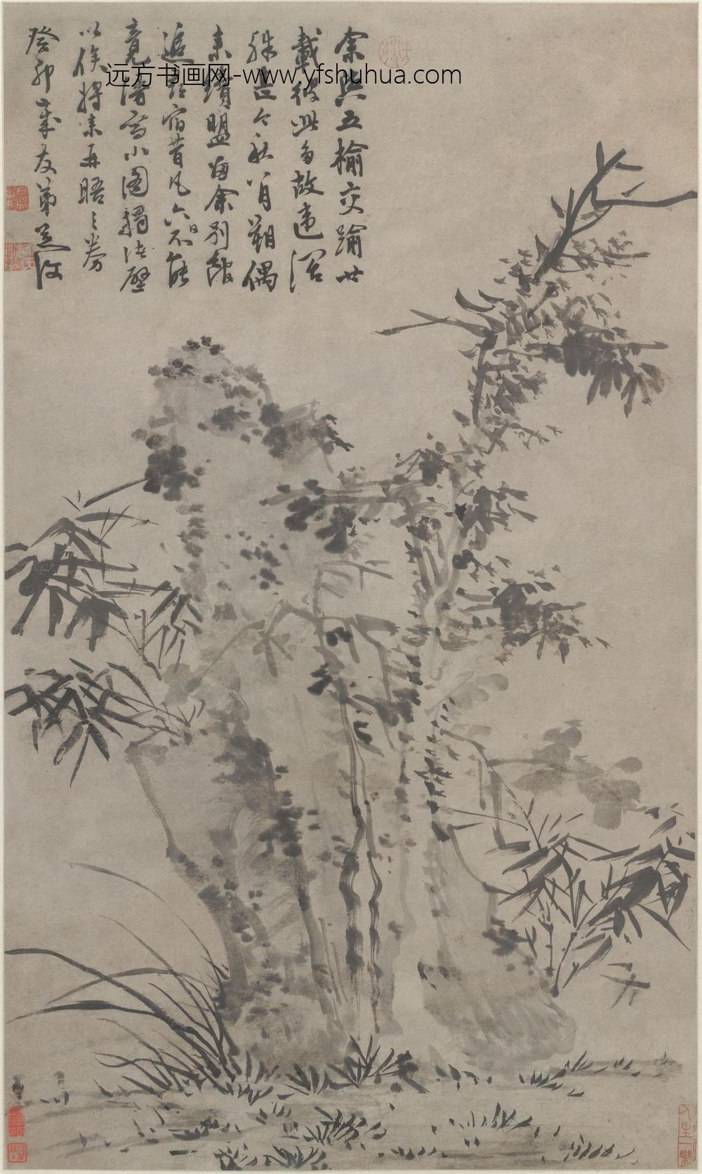 陈淳（道复）_枯木竹石图轴