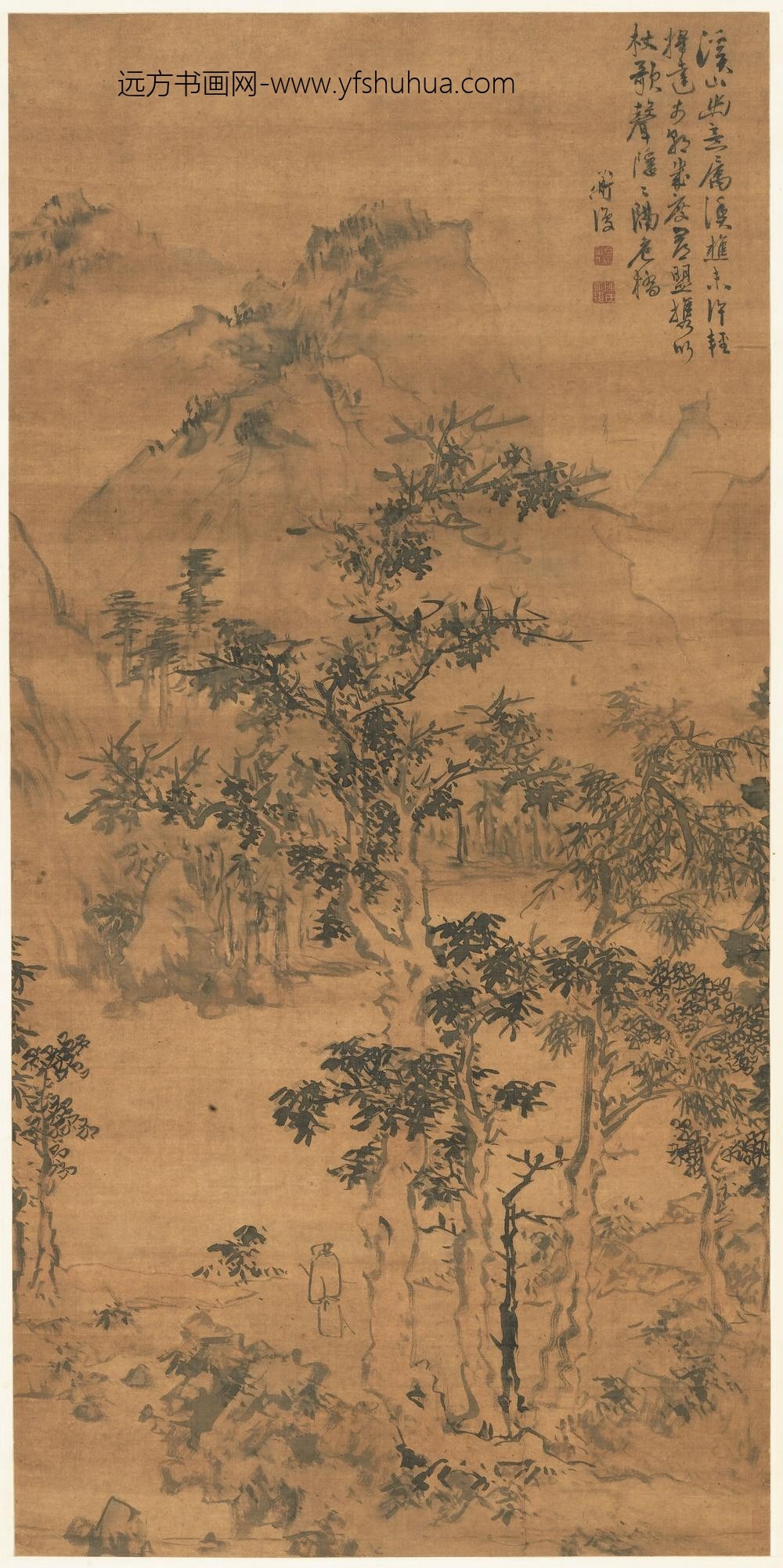 陈淳（道复）_溪山幽意图轴