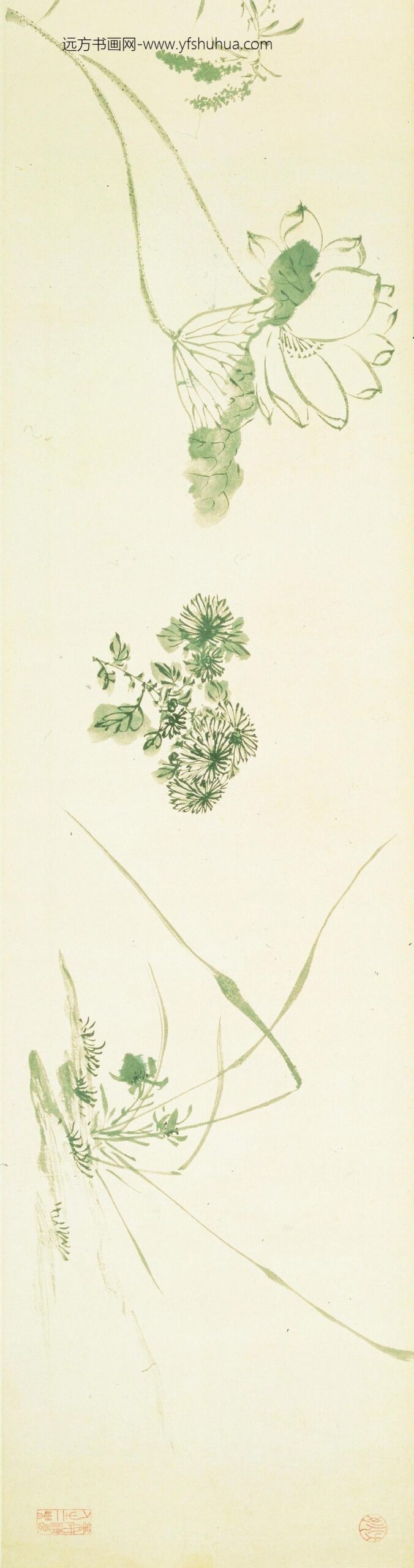 陈淳（道复）_花卉图卷-_