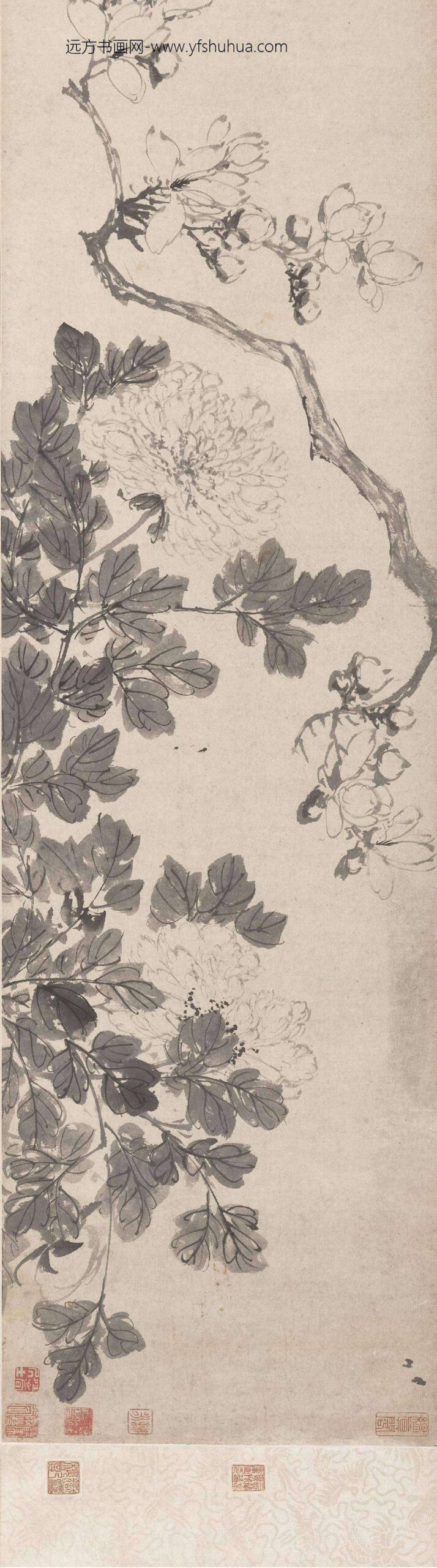 陈淳（道复）_花卉图卷-_