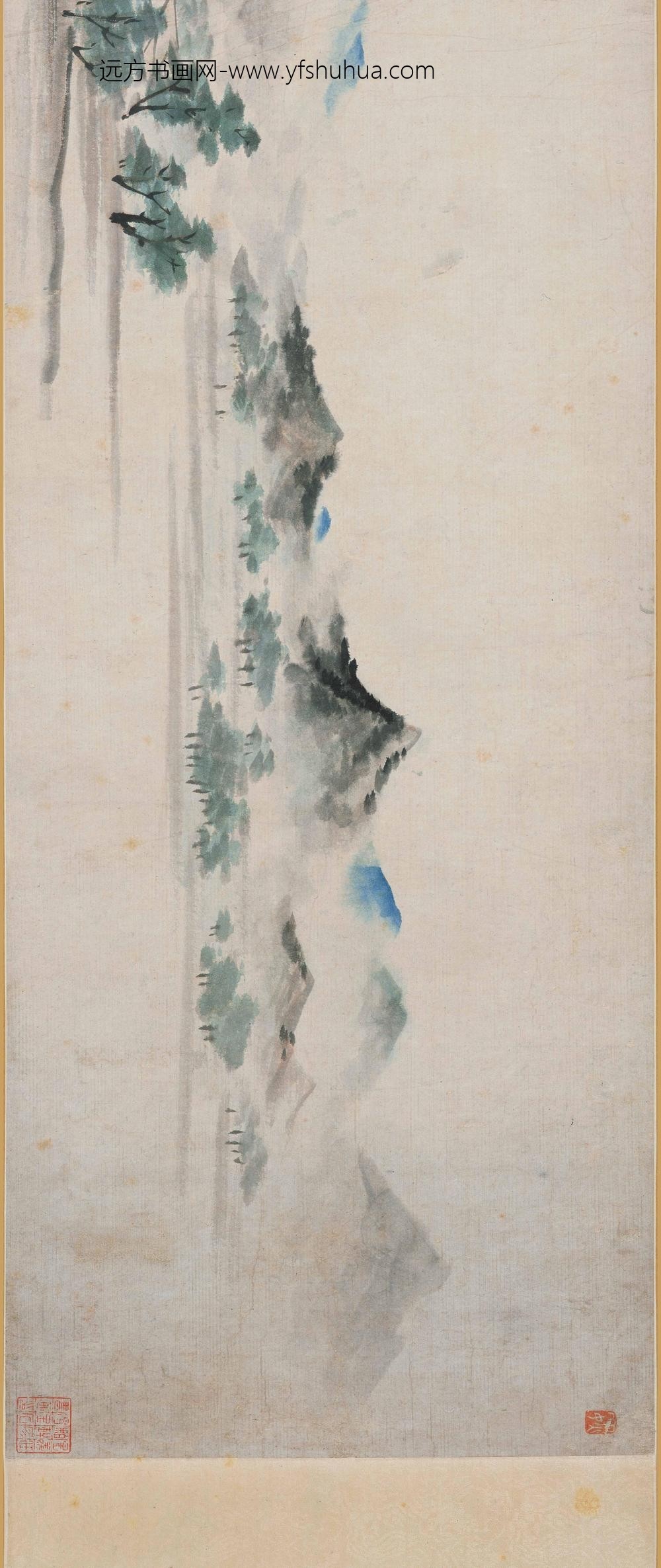 陈淳（道复）_雨景山水图卷_