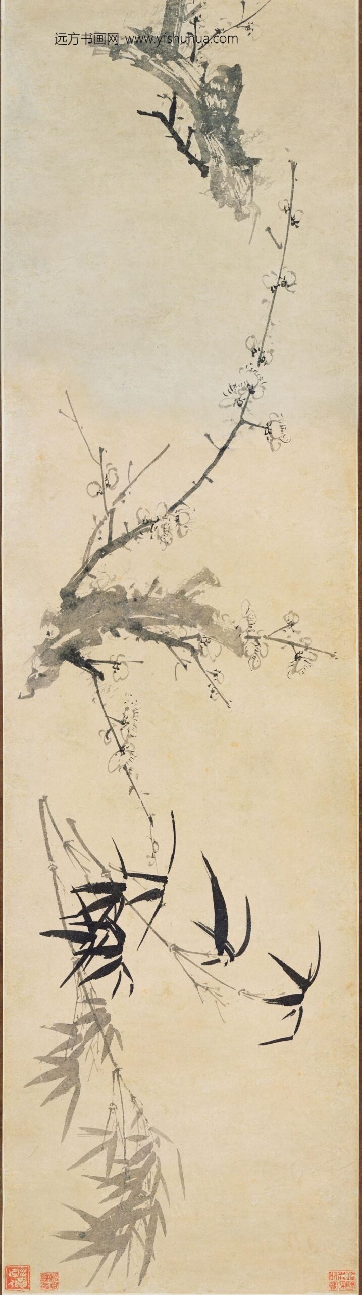 陈继儒_梅竹水仙图卷_