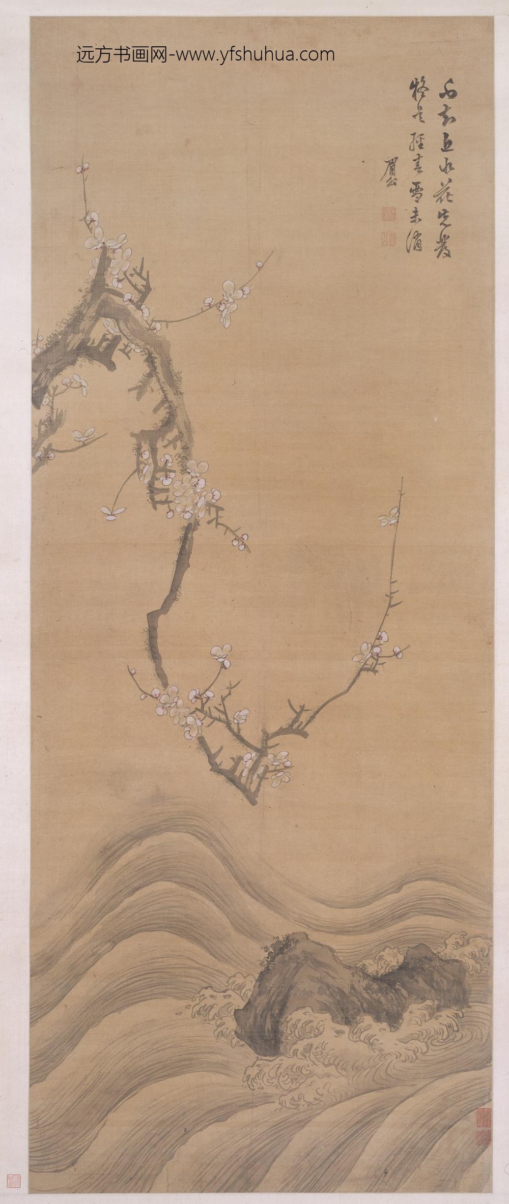 陈继儒_近水桃花图轴