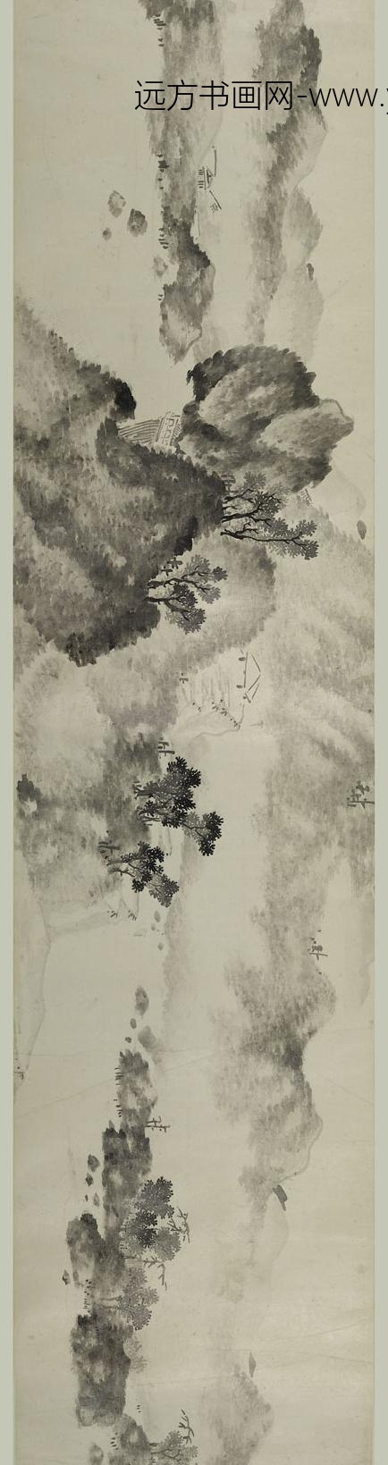 陈继儒_雾村图_董其昌仙坛记书画合卷_