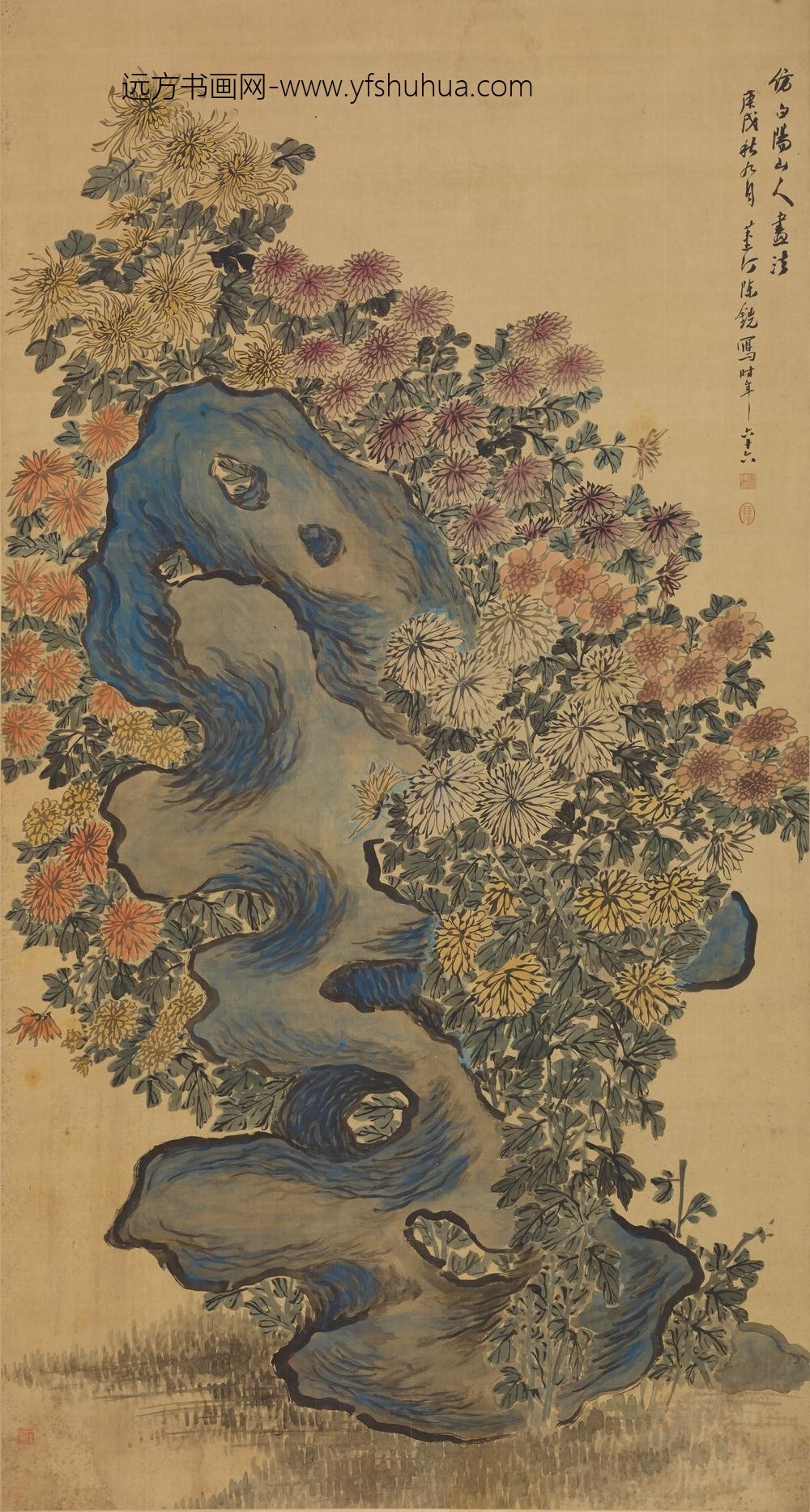 陈铣_仿白阳菊花图轴