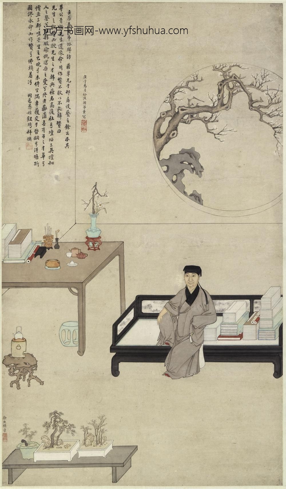 顾尊寿_徐迪合作计青辚肖像轴