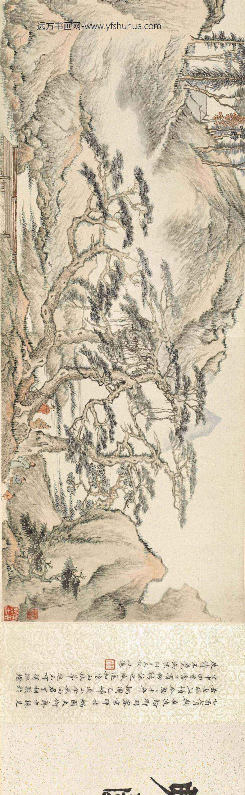 顾沄_临唐寅林亭秋兴图卷_