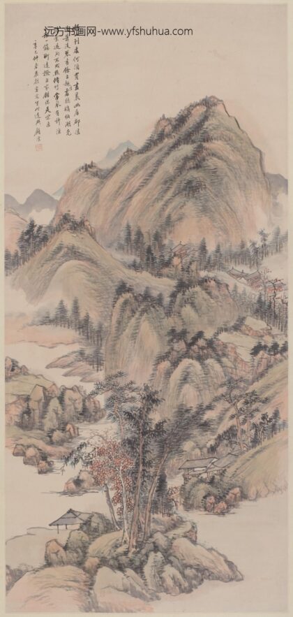 顾沄 设色山水轴.jpg