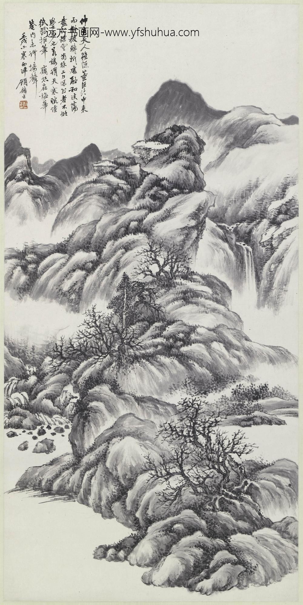 顾鹤逸（顾麟士）_山水图轴