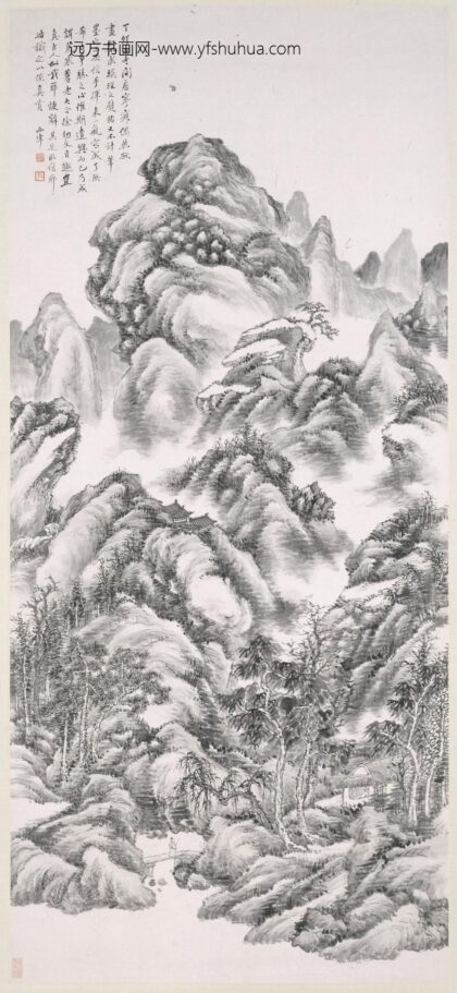 顾鹤逸（顾麟士） 溪桥策杖图轴.jpg