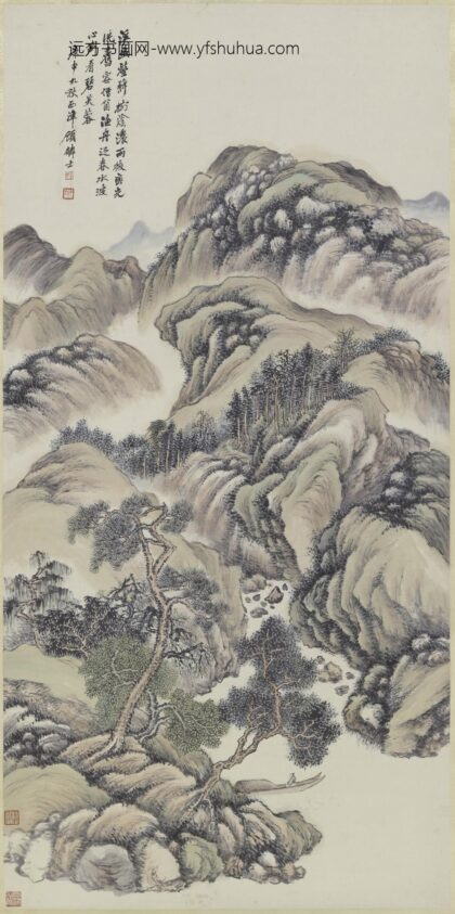 顾鹤逸（顾麟士） 青绿山水轴.jpg