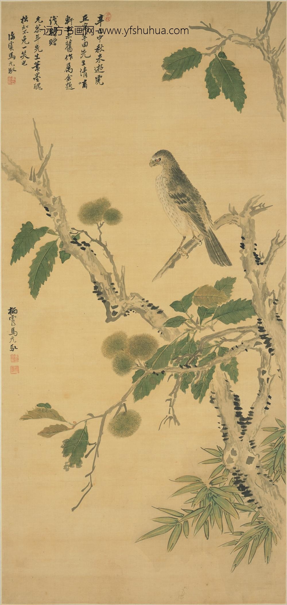 马元驭_鹰栗图轴