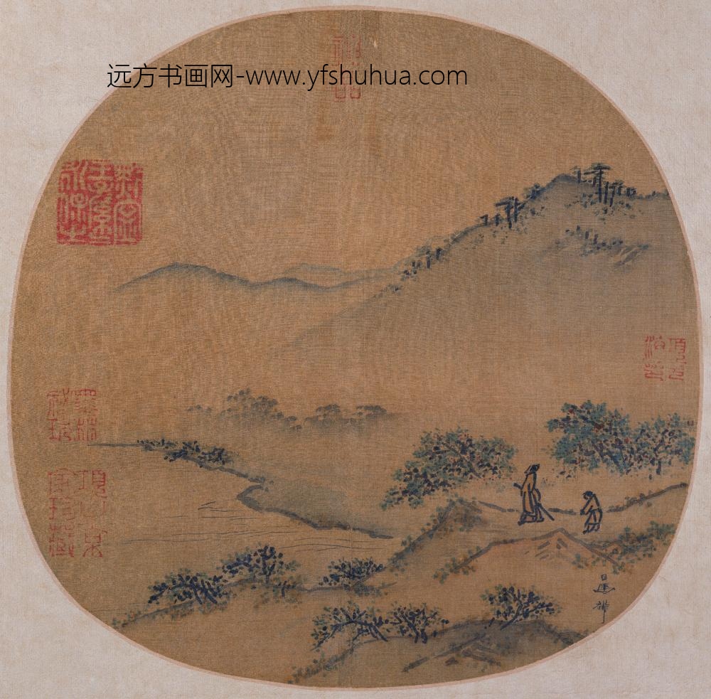 马麟_郊园曳杖图纨扇页