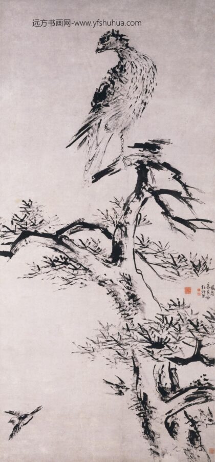 高其佩 松鹰图轴.jpg