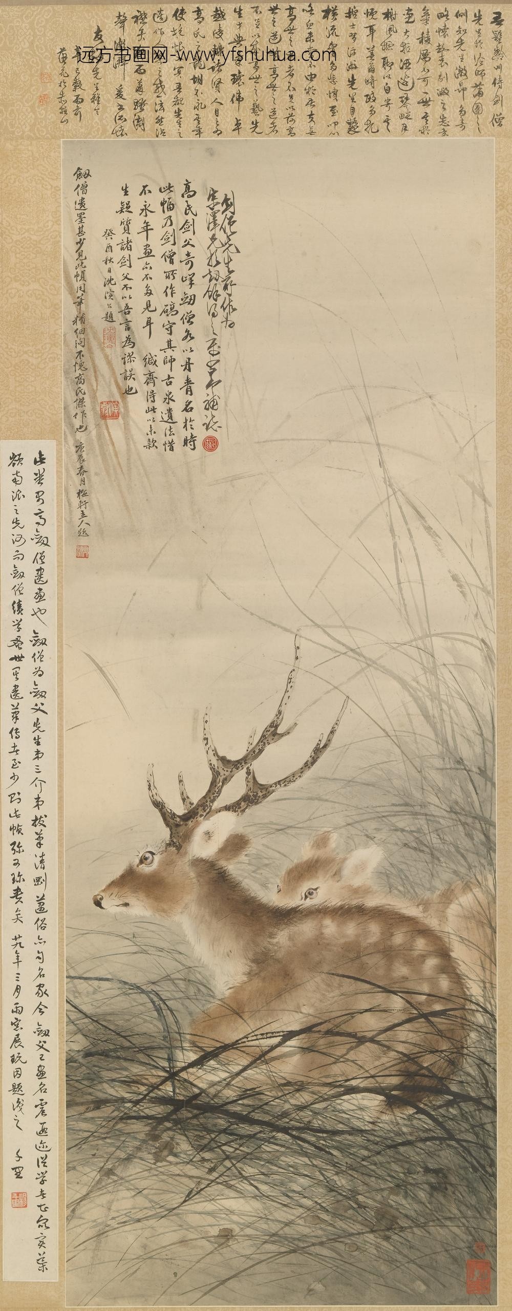 高剑僧_双鹿图轴