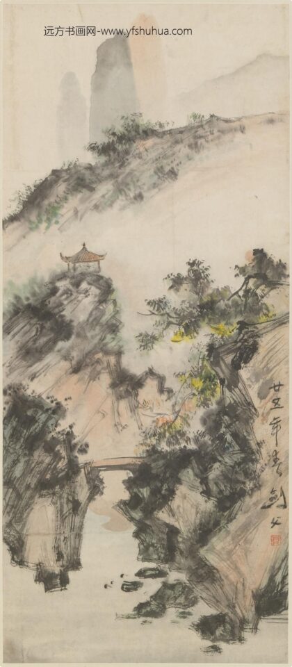 高剑父 青山秀亭图轴.jpg