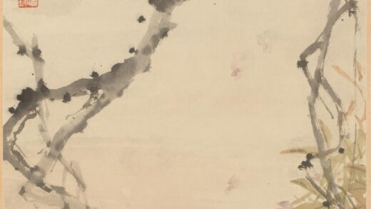 高剑父 鸟啼花落黄昏图轴.jpg