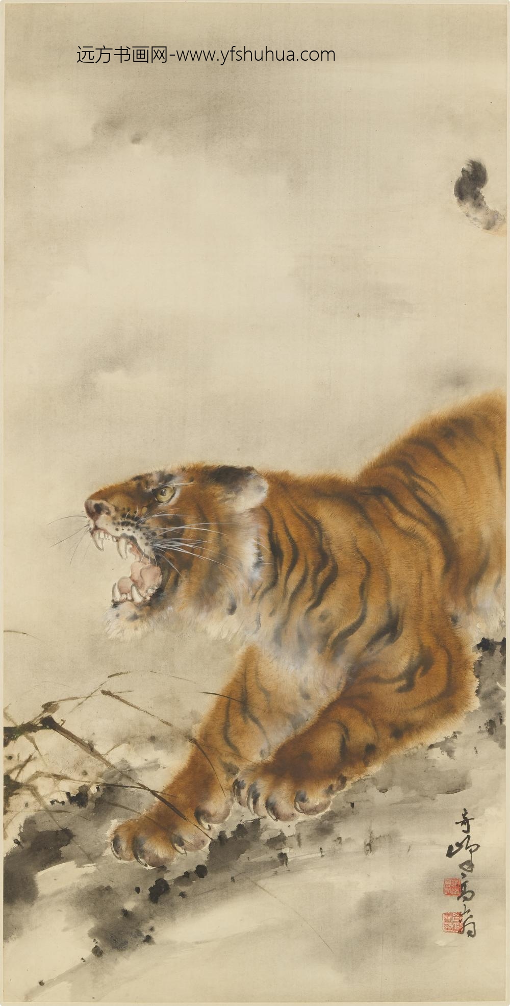 高奇峰_虎吼图轴