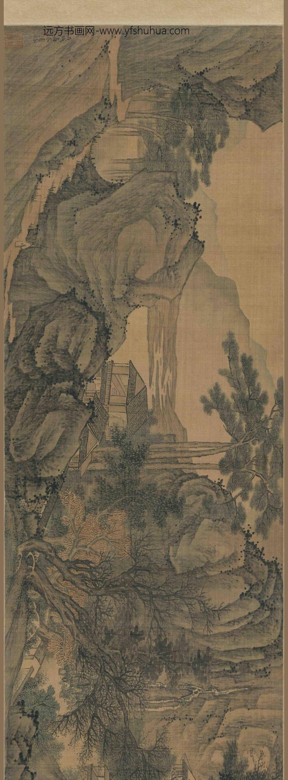 高岑_秋山归帆图卷_