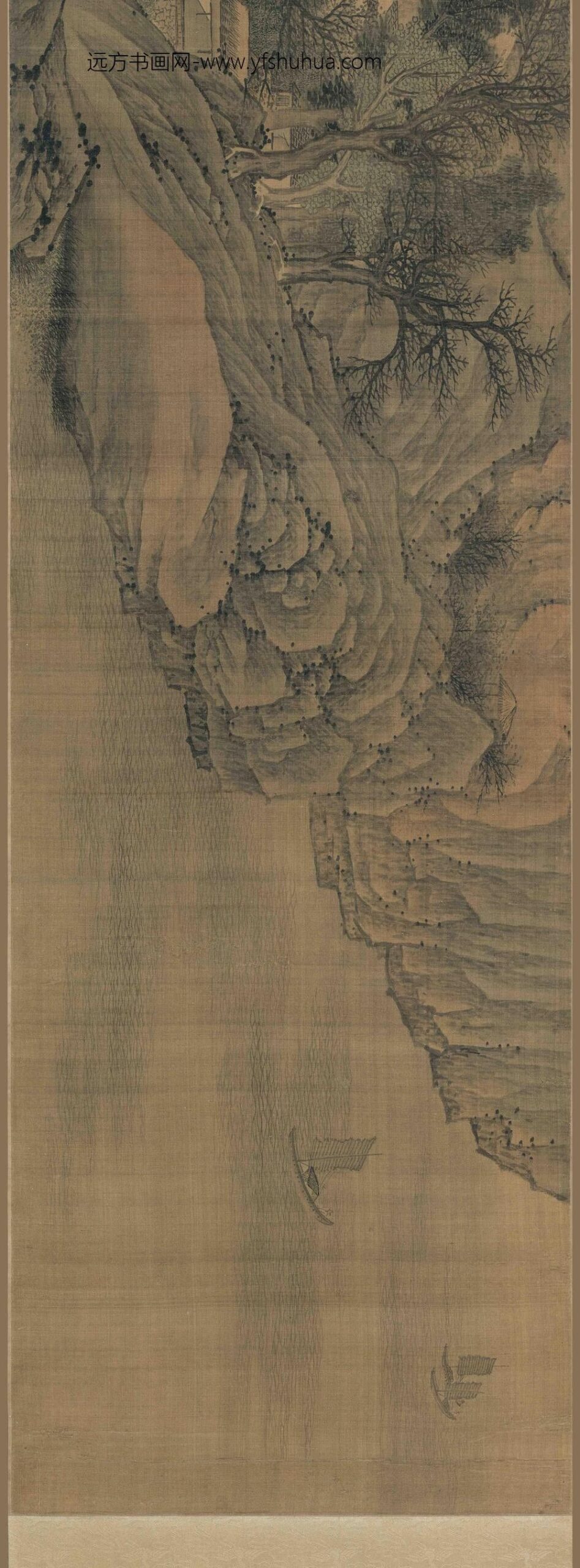 高岑_秋山归帆图卷_