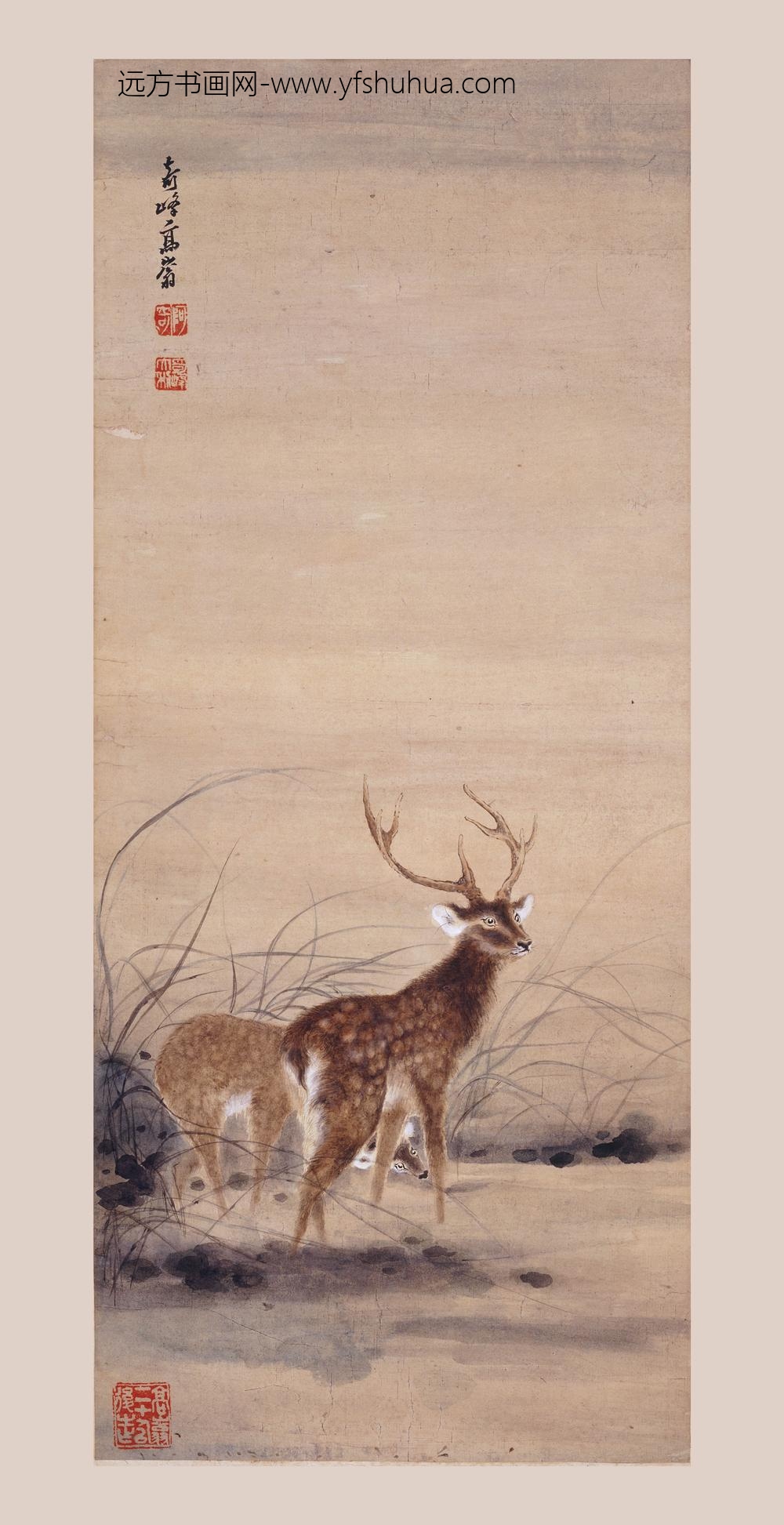 高嵡_双鹿图轴