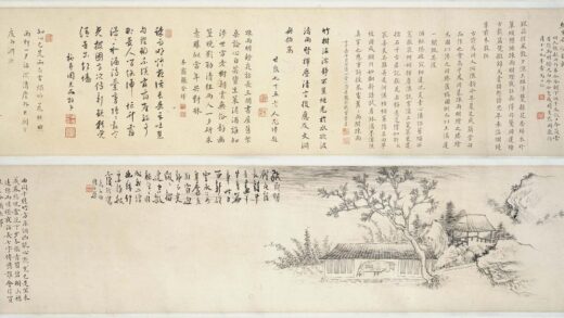 高翔 疏雨明灯夜话图卷.jpg