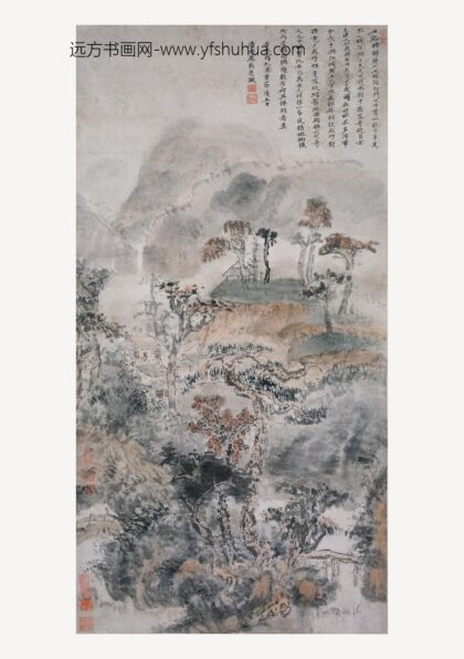 髡残石谿 山楼秋色图轴.jpg