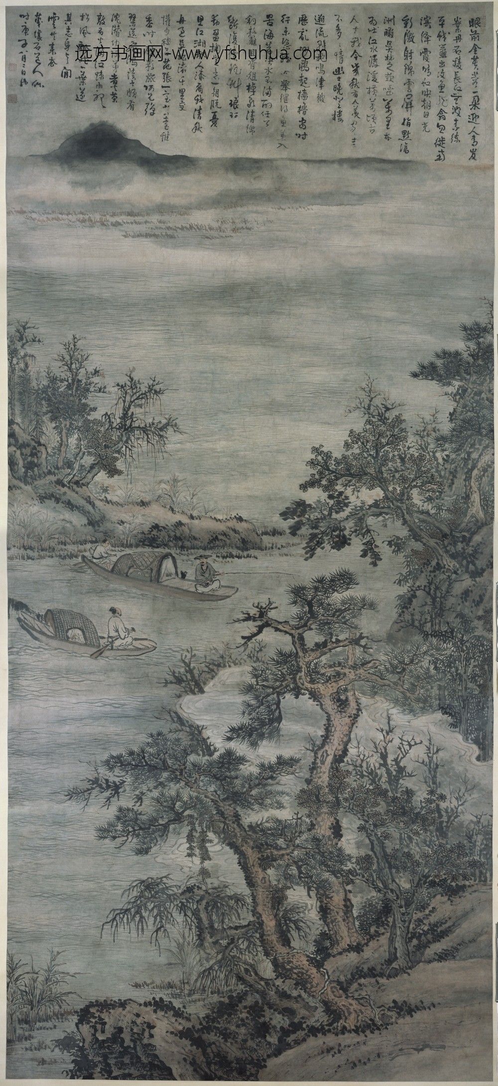 髡残(石谿)_秋江垂钓图轴