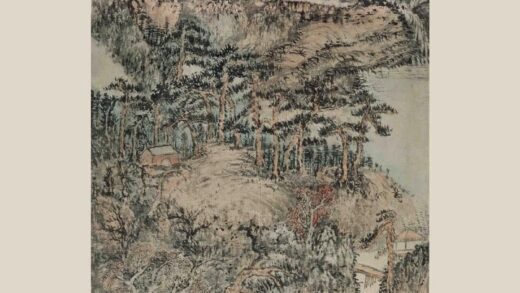 髡残石谿 绿树听鹂图轴.jpg