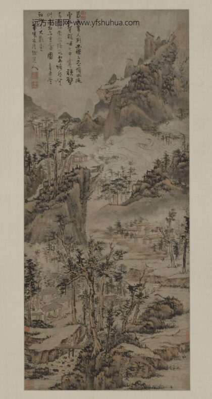 髡残石谿 茅屋白云图轴.jpg