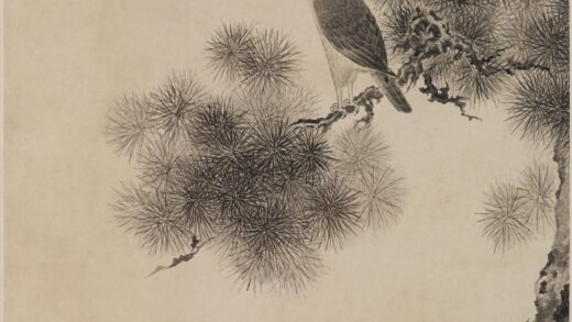 鲁长泰 松鹰图轴.jpg