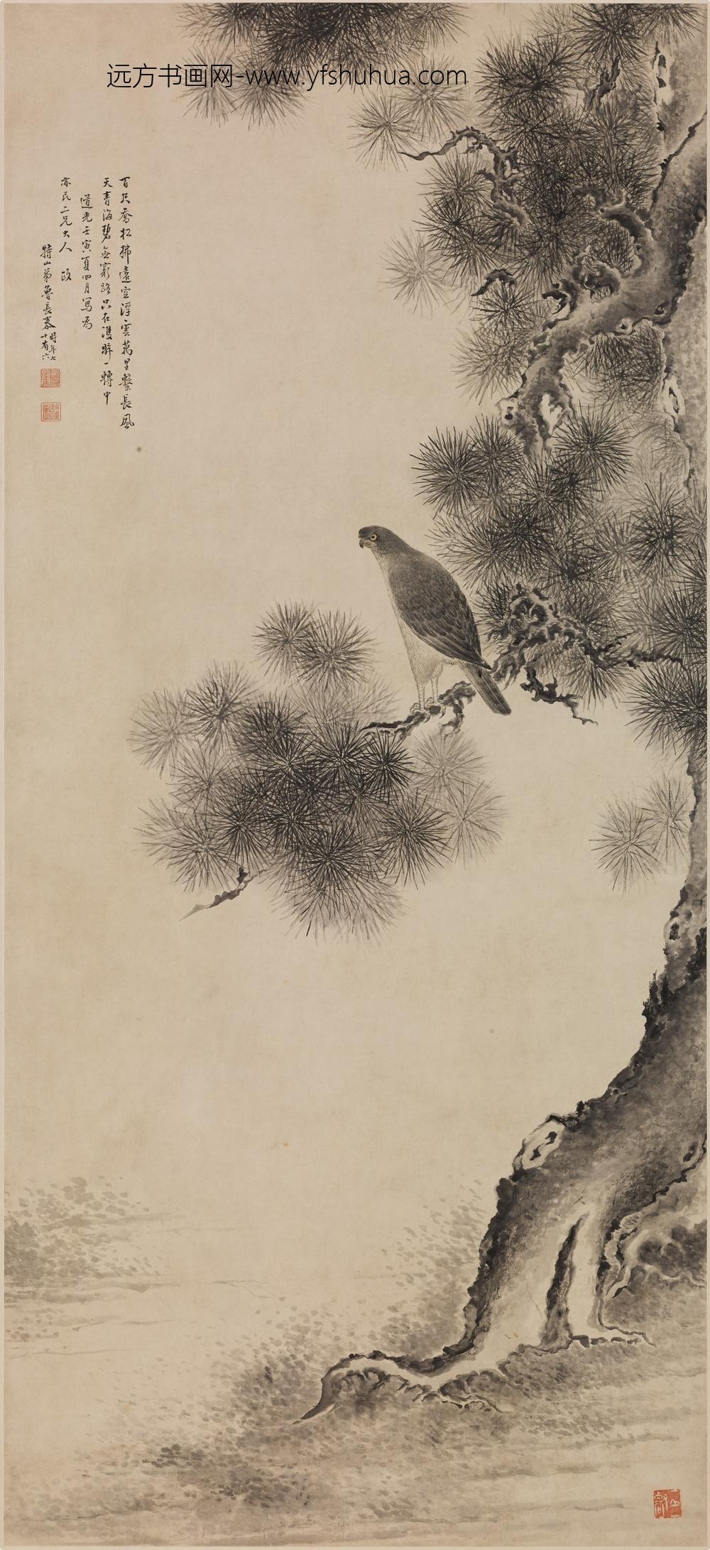 鲁长泰_松鹰图轴