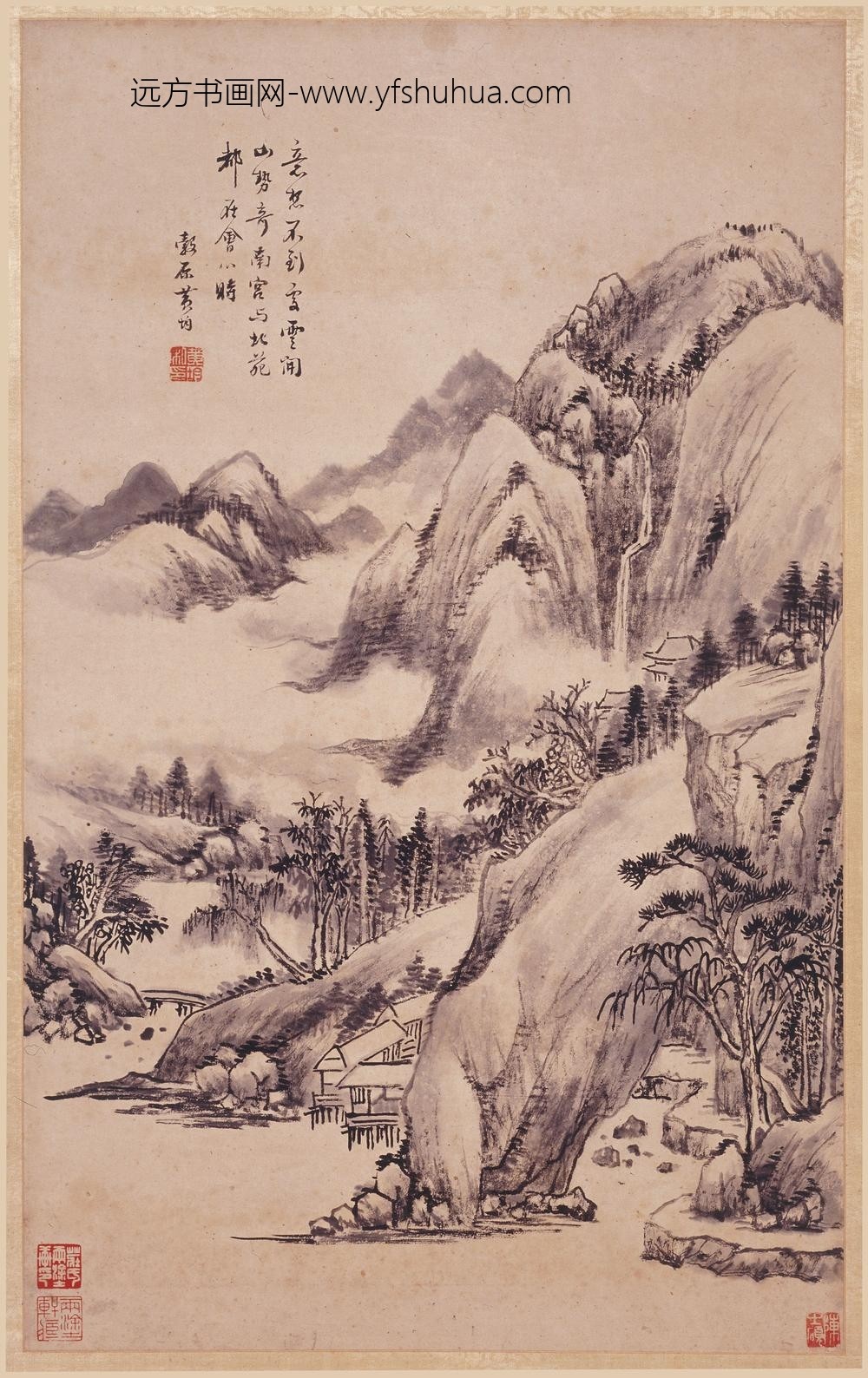 黄均_仿古山水屏