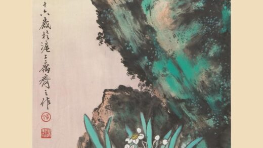 黄幻吾 水仙花鸟轴.jpg