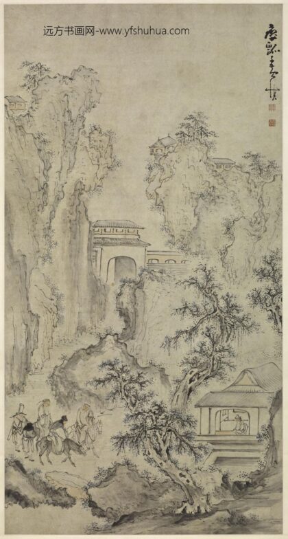 黄慎 携琴访友图轴.jpg