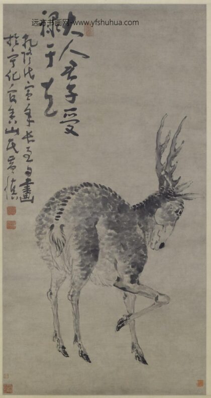 黄慎 松鹿图轴.jpg