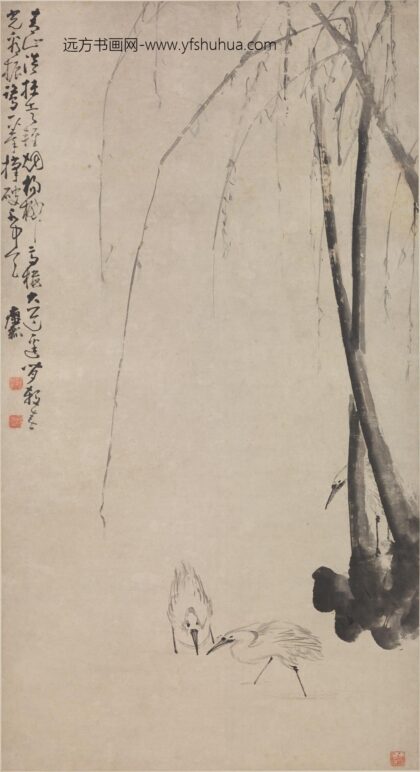 黄慎 柳鹭图轴 1.jpg