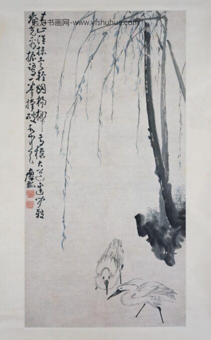 黄慎 柳鹭图轴 2.jpg