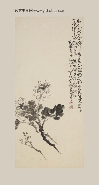 黄慎 牡丹图轴.jpg