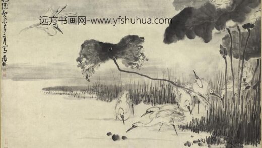 黄慎 莲鹭图轴.jpg