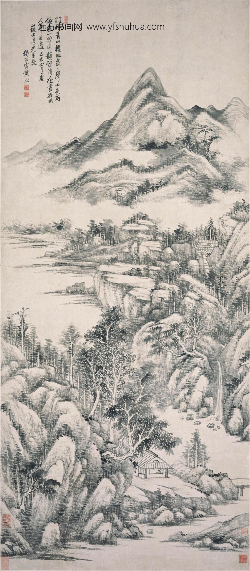 黄鼎_泉声山色图轴