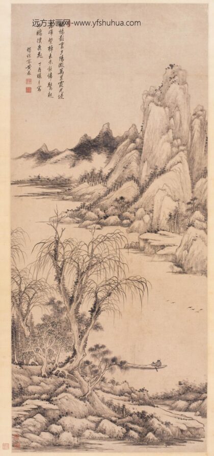 黄鼎 绿杨系棹图轴.jpg