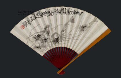齐白石 墨虾图成扇.jpg