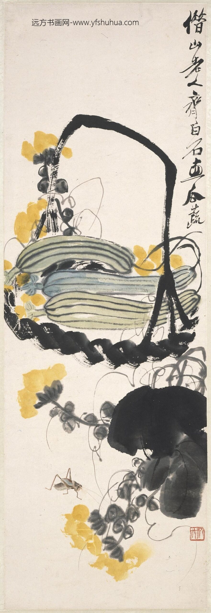 齐白石_瓜虫图轴