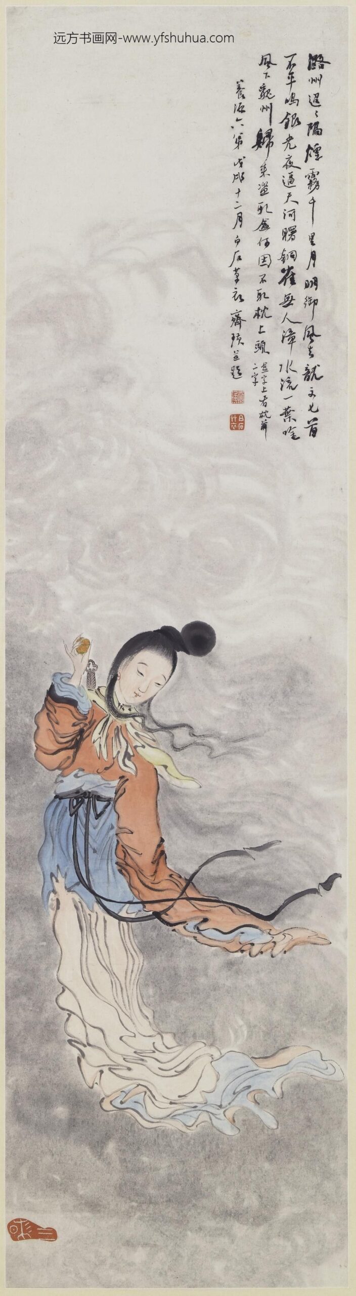 齐白石_红线盗盒图轴