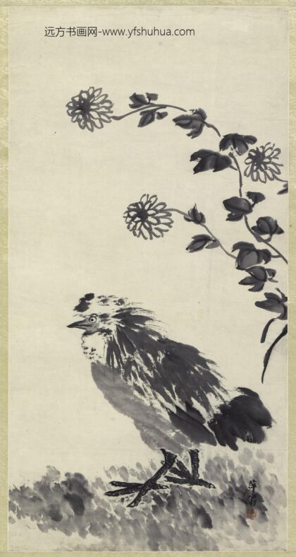 齐白石 鸡菊图轴.jpg